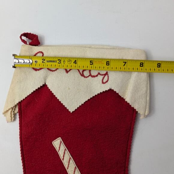 1960s Cindy Christmas Stocking Red Felt Authentic Vintage Holiday Decor Unique - Picture 12 of 12